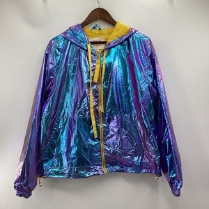 Ashley By 26 International Iridescent Hooded Windbreaker
